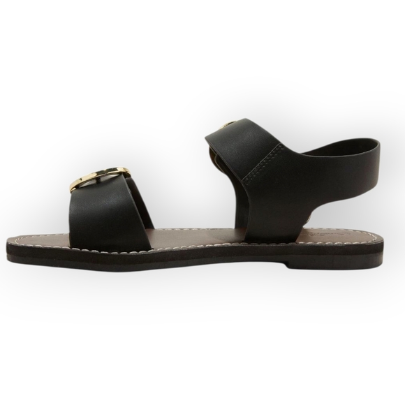 Universal Thread Black Sandals with Gold Buckles - Picture 5 of 8